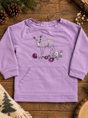 Carhartt Baby Girls 12M Lavender Deer Sweatshirt